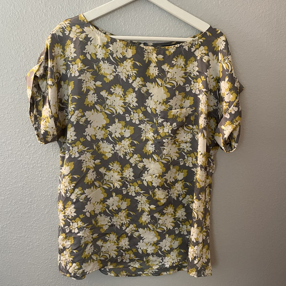 Bobeau Women's Floral Boat Neck Short Sleeve Blouse Size Large - Picture 3 of 6